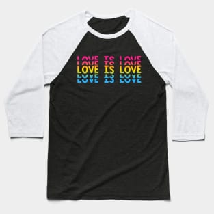 Retro Love is Love Pansexual Stacked Letters Pan Pride Baseball T-Shirt